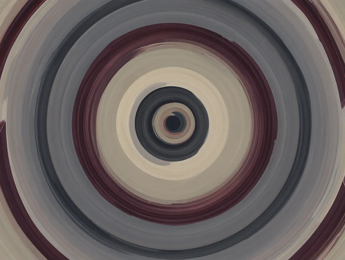 Abstract illustration of concentric circles representing moments of pause and gentle awareness